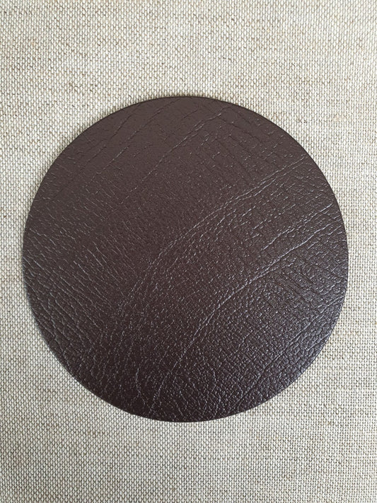 Porta-copos de couro marrom 10 cm redondo (item de venda)