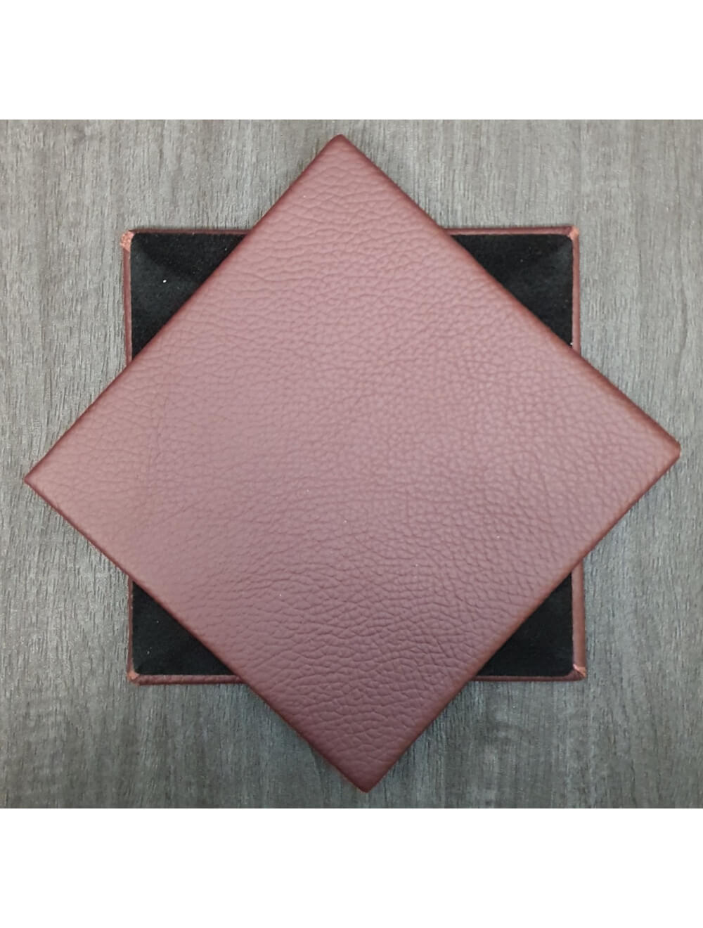 Dark GrapeShelly Leather Coaster- 10 cm Sq (salgsvare)