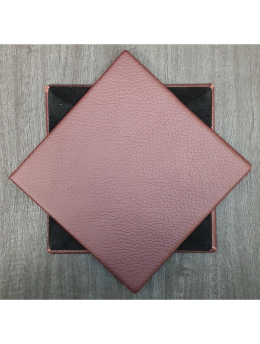 Dark Grapeshelly Leather Coaster- 10 cm SQ (salgsartikel)