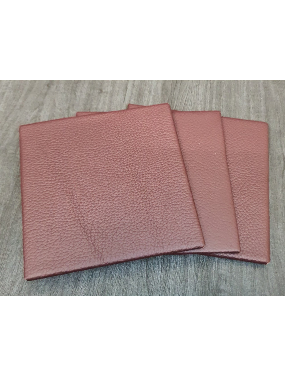 Dark Grapeshelly Leather Coaster- 10 cm SQ (salgsartikel)