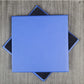 Deep Ultramarine Shelly Leather Coaster- 10cm Sq (söluvara)